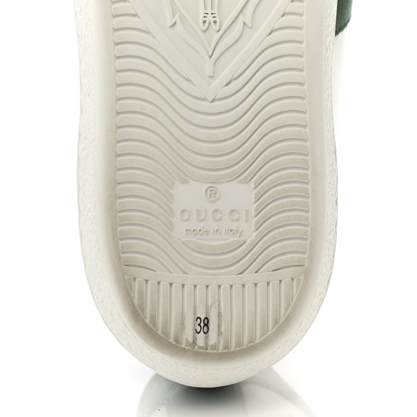 Calfskin Ayers Bee Embroidered Womens Ace Sneakers 38 White Green