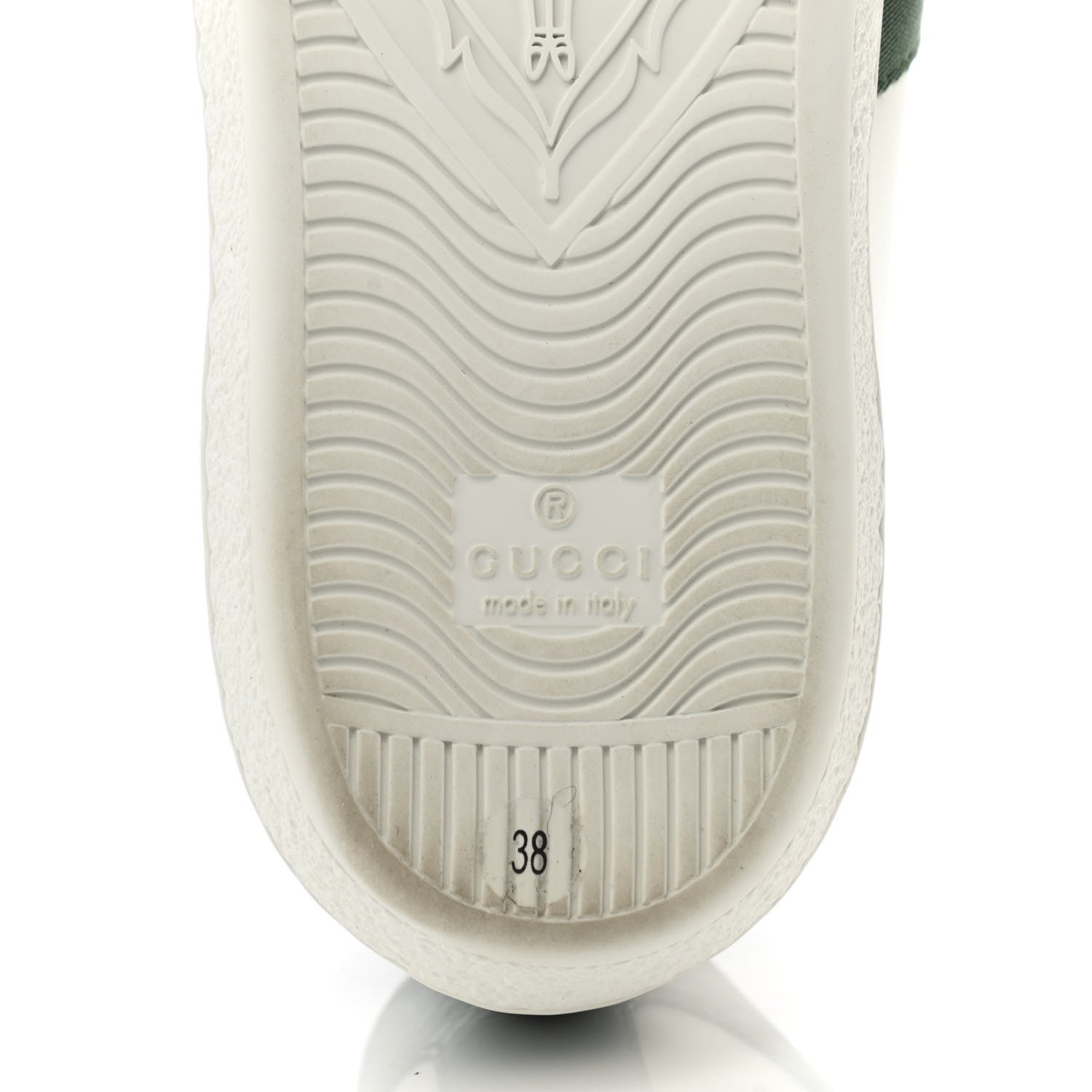 Gucci Calfskin Ayers Bee Embroidered Womens Ace Sneakers 38 White Green 6 of 9