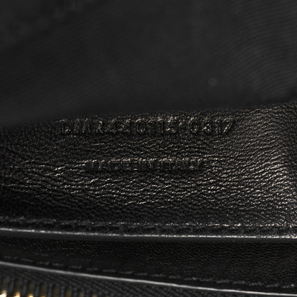 Saint Laurent Goatskin Mixed Matelasse Triquilt Large Monogram Satchel Black 7 of 12