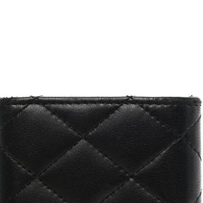 Chanel Lambskin Quilted Flap Card Holder Wallet Black 12 of 13
