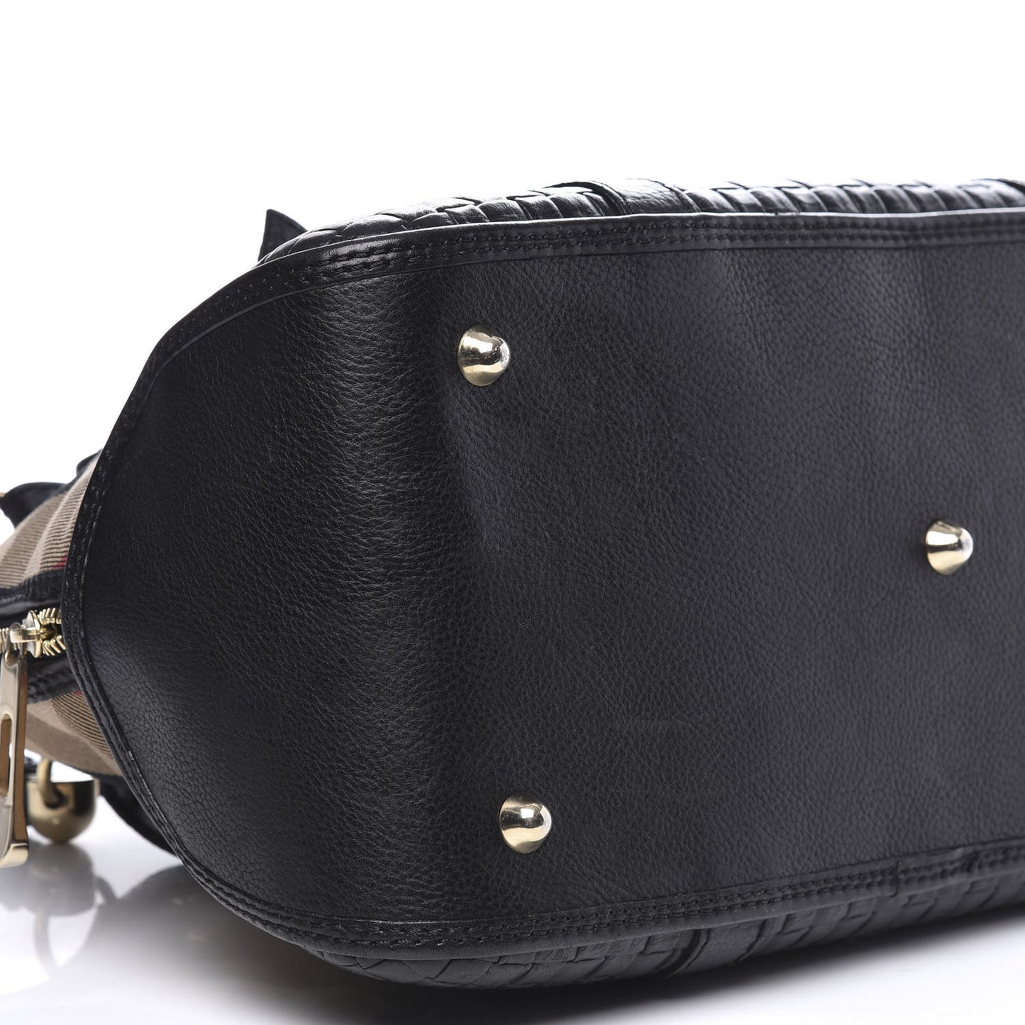 Canvas House Check Woven Satchel Black