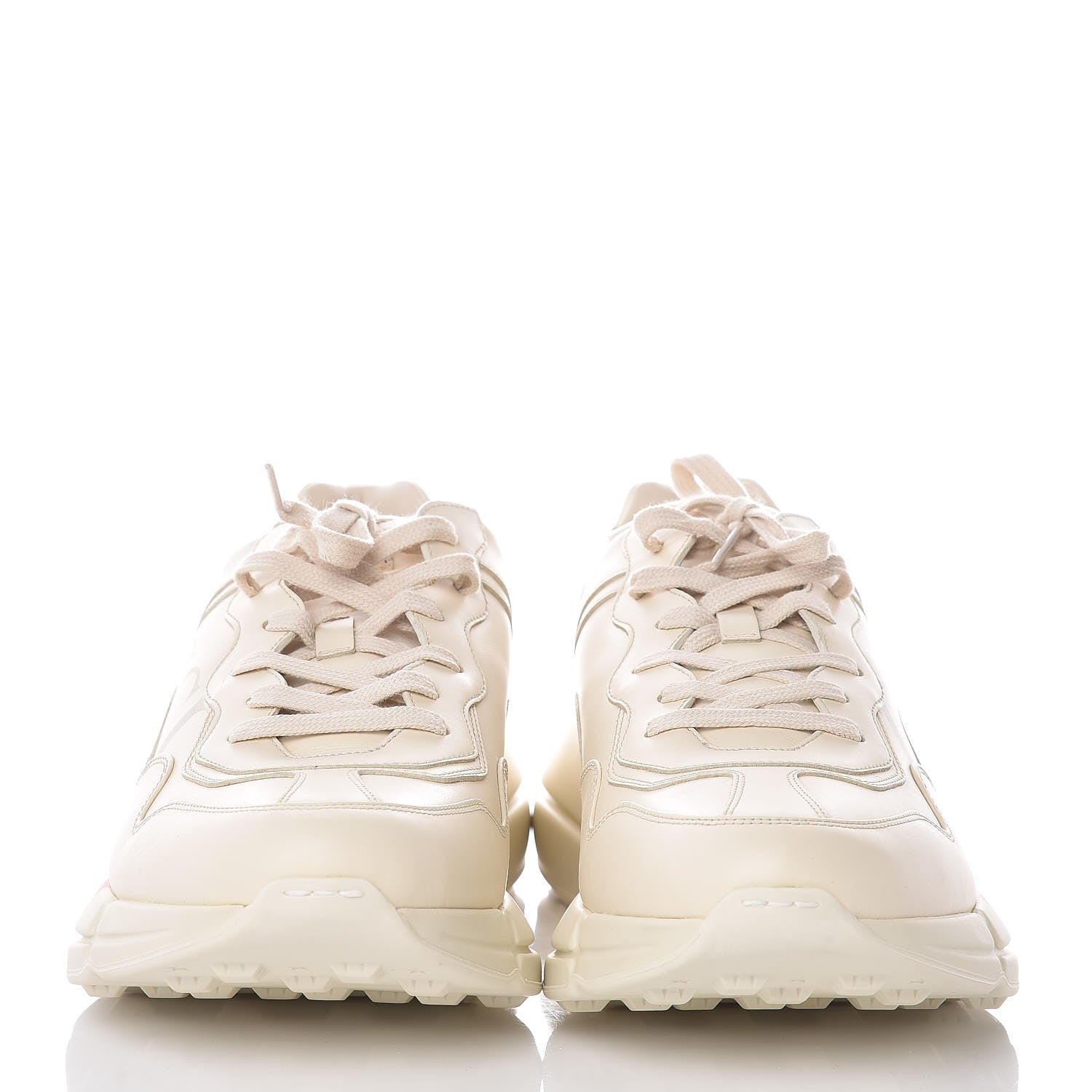 Gucci Calfskin Logo Mens Rhyton Sneakers 12 Ivory 2 of 9
