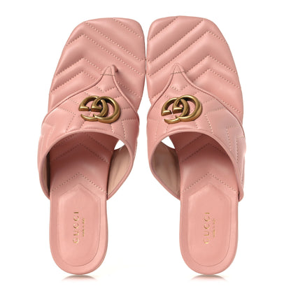 Gucci Nappa Charlotte Double G Marmont Thong Sandals 39.5 Perfect Pink 2 of 11