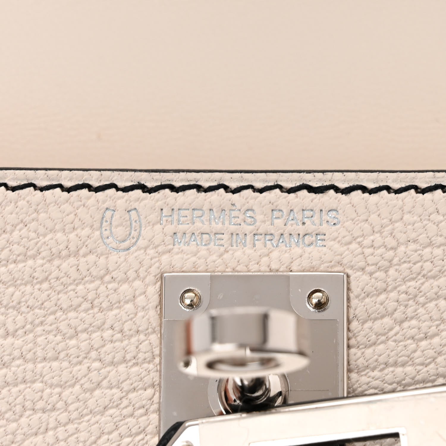 Hermes Chevre Mysore Horseshoe Mini Kelly Sellier 20 Nata Black 5 of 10