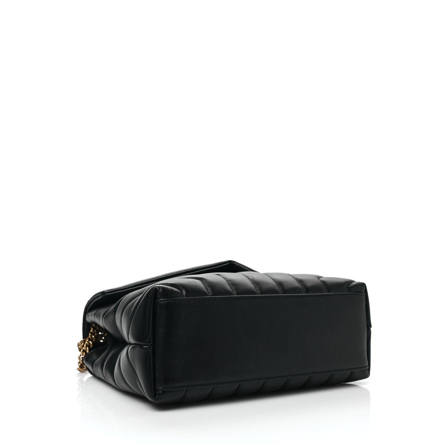 Calfskin Y Quilted Monogram Small Loulou Chain Satchel Black