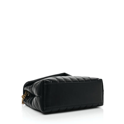 Saint Laurent Calfskin Y Quilted Monogram Small Loulou Chain Satchel Black 4 of 7
