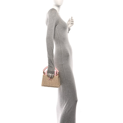 Louis Vuitton Rattan Denim Capucines Mini Washed Pink 2 of 10