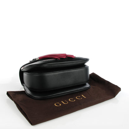 Gucci Calfskin Medium New Bamboo Top Handle Bag Bordeaux Black White 4 of 8