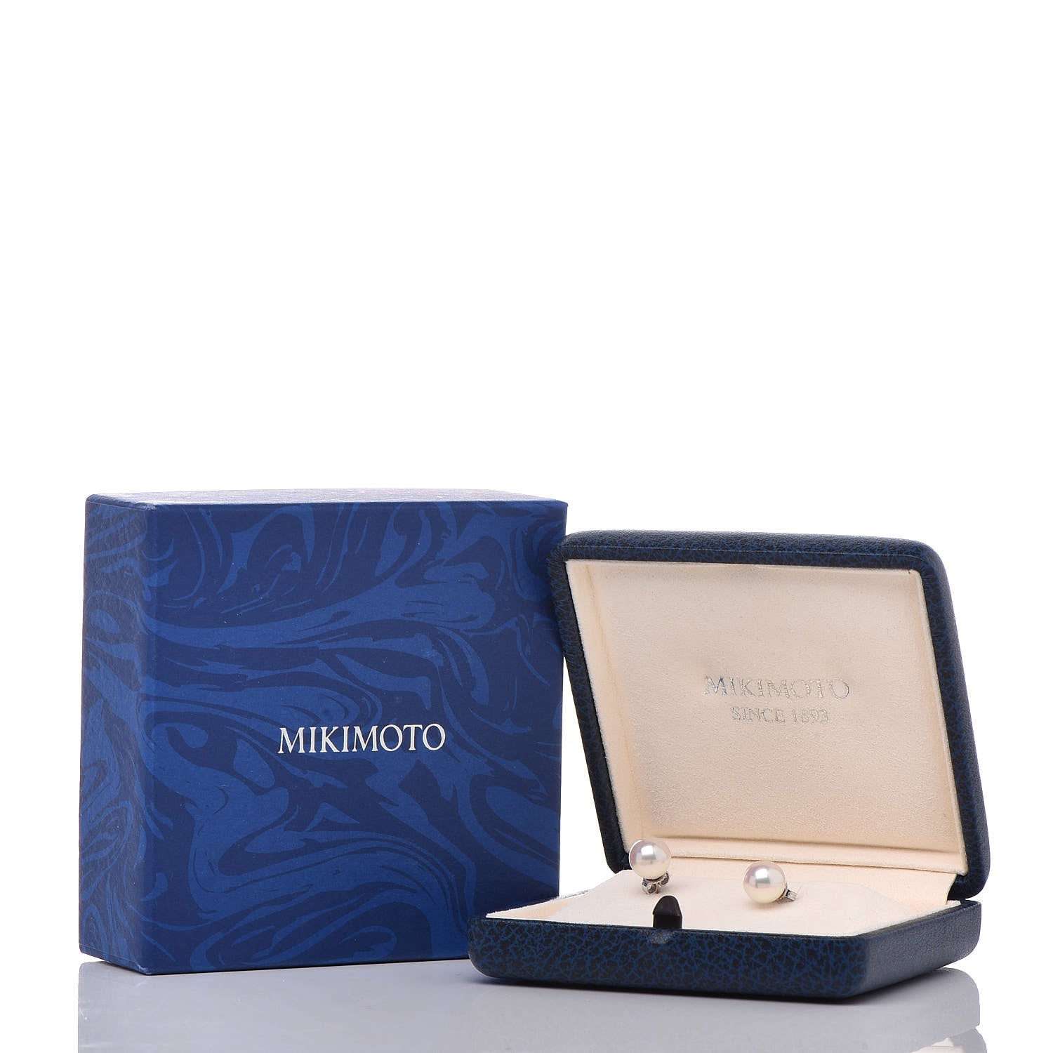 Mikimoto 18K White Gold Akoya Pearl 8.5-9mm Stud Earrings AAA 5 of 5