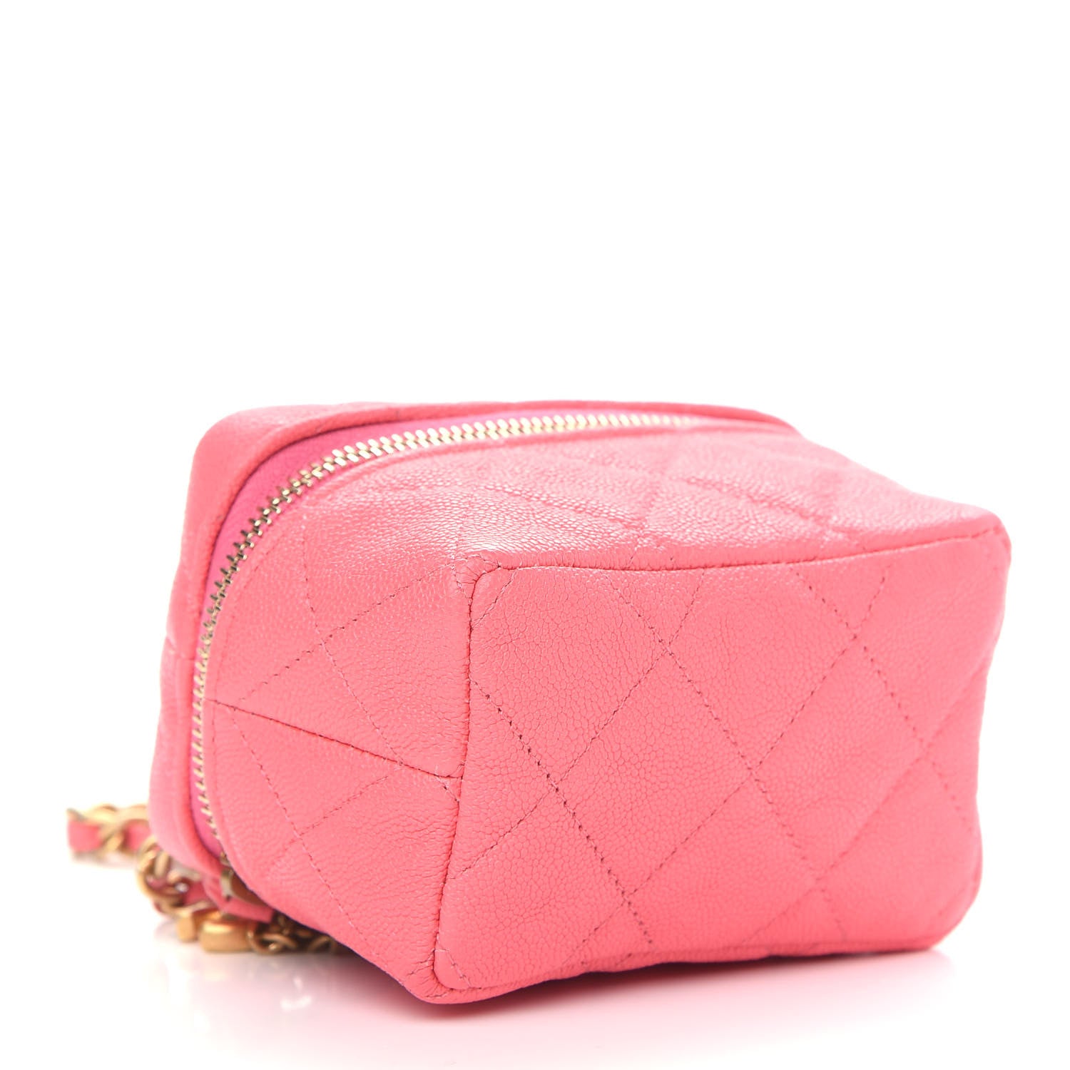 Chanel Caviar Quilted Mini Top Handle Vanity With Chain Pink 4 of 9