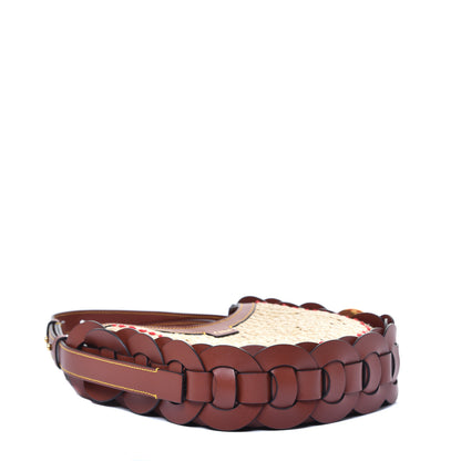 Chloe Calfskin Raffia Embroidered Small Darryl Crossbody Brown 4 of 9