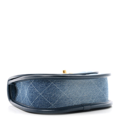 Chanel Washed Denim Quilted Small Messenger Flap Blue 4 of 11