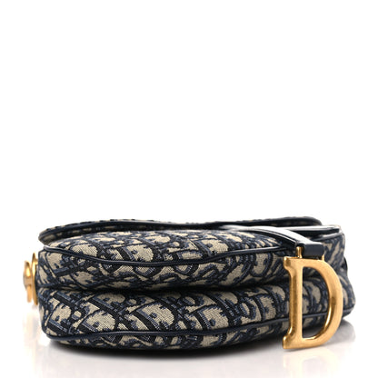 Christian Dior Oblique Saddle Bag Blue 4 of 9