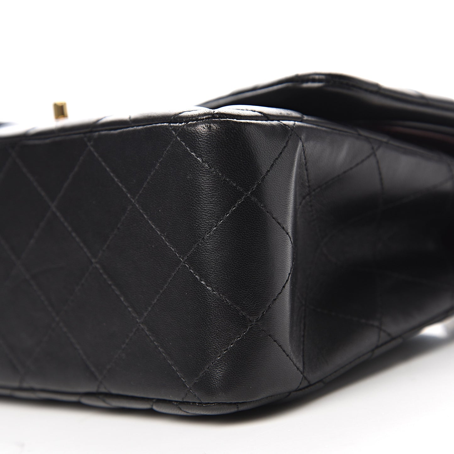 Lambskin Quilted Jumbo Double Flap Black
