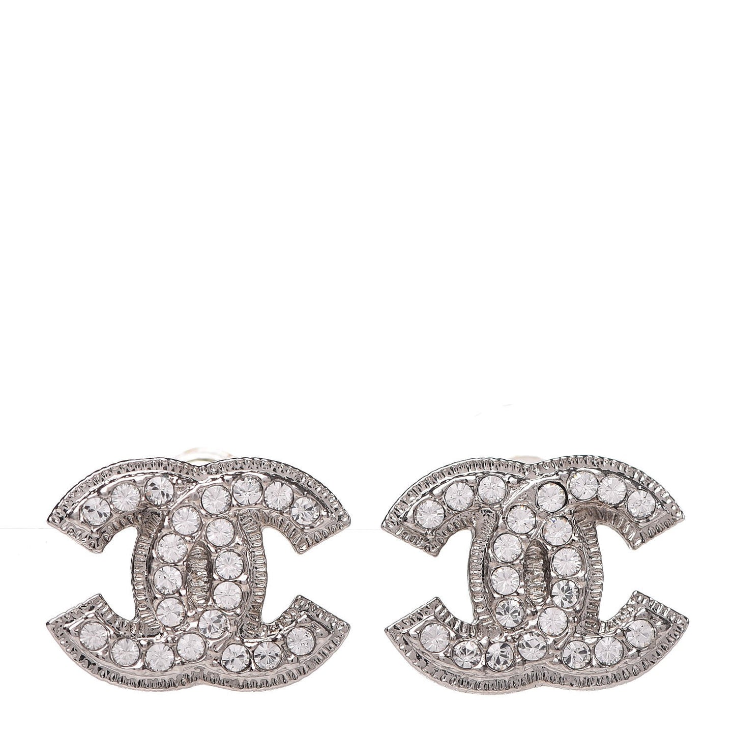 Crystal CC Earrings Silver