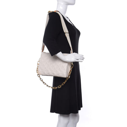 Louis Vuitton Lambskin Embossed Monogram Coussin PM Beige Cream 2 of 10