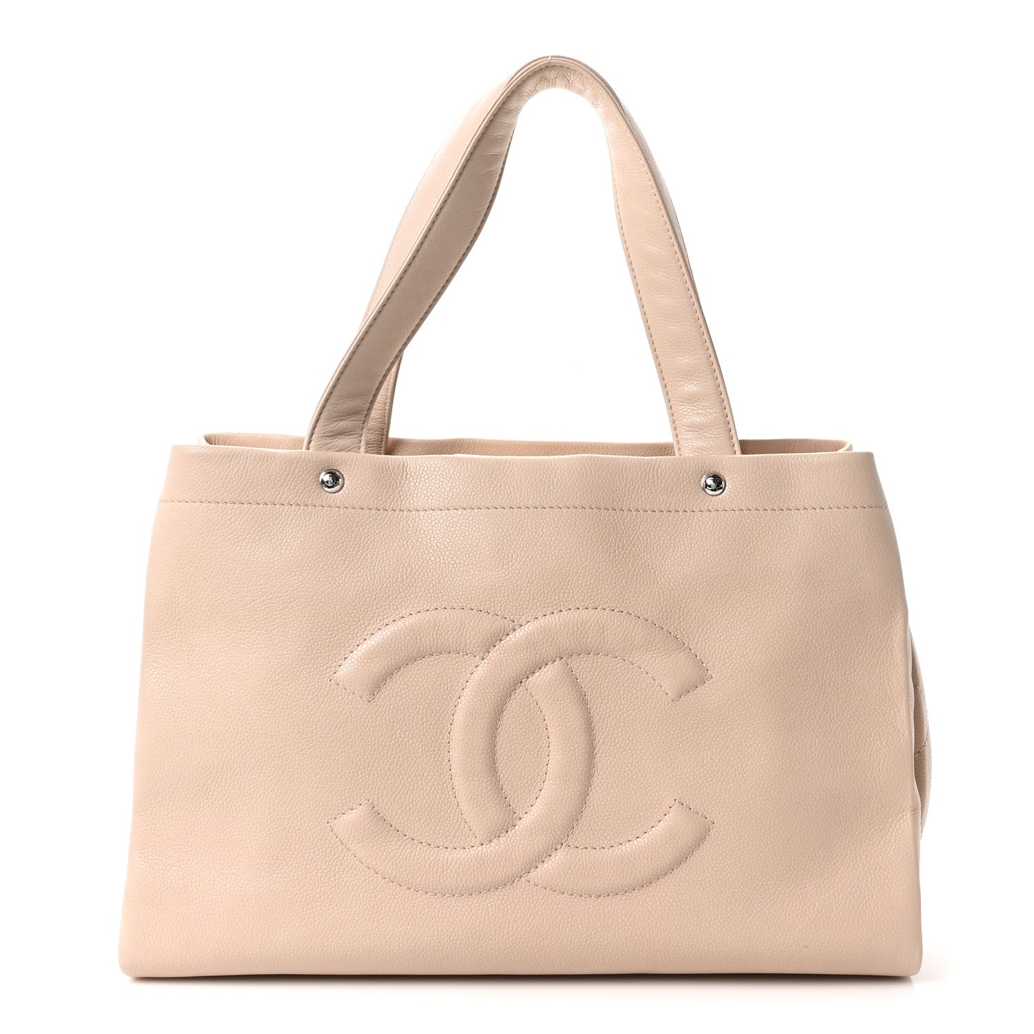 Chanel Caviar CC Tote Beige 1 of 10