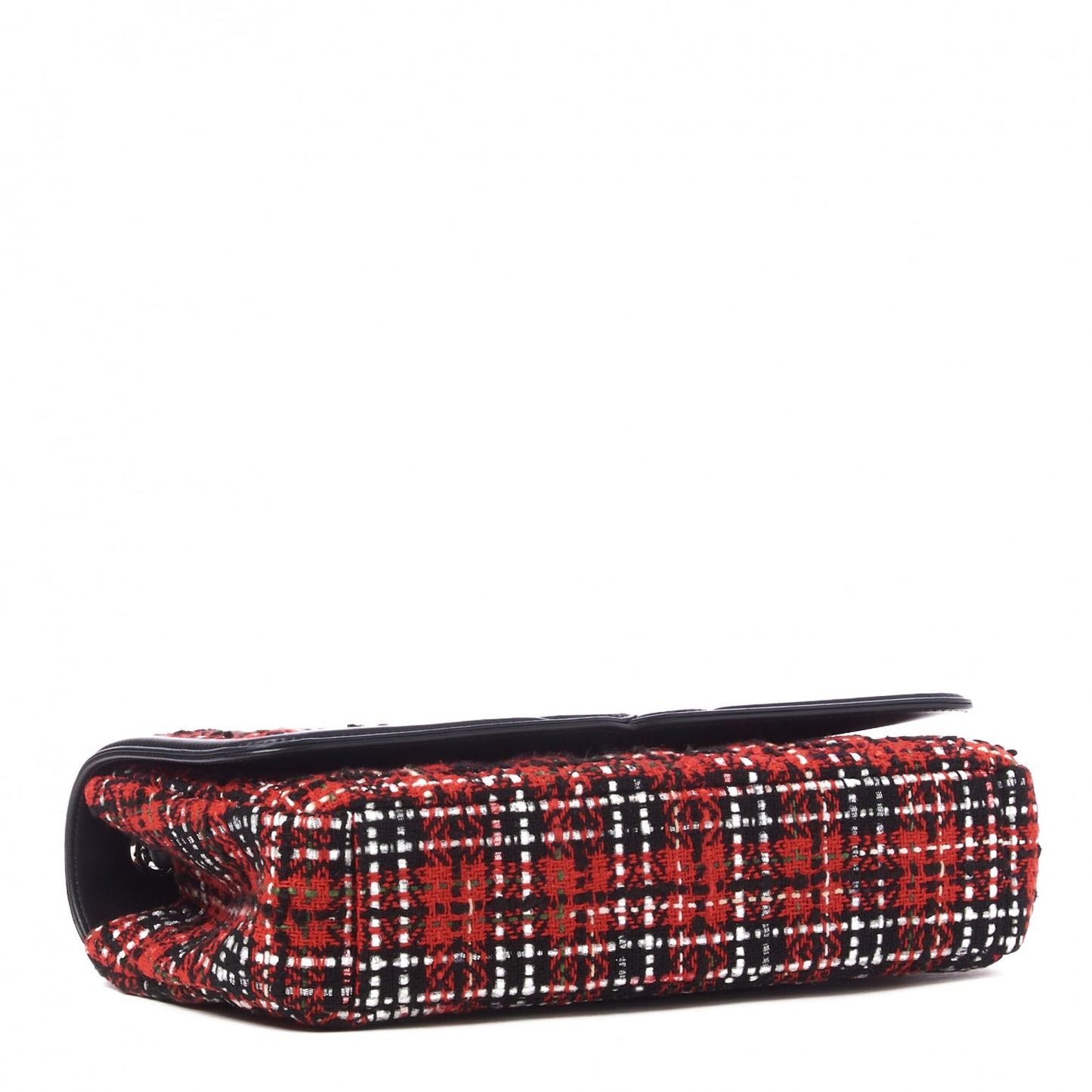 Tweed Calfskin Quilted Medium CC Filigree Flap Red Black