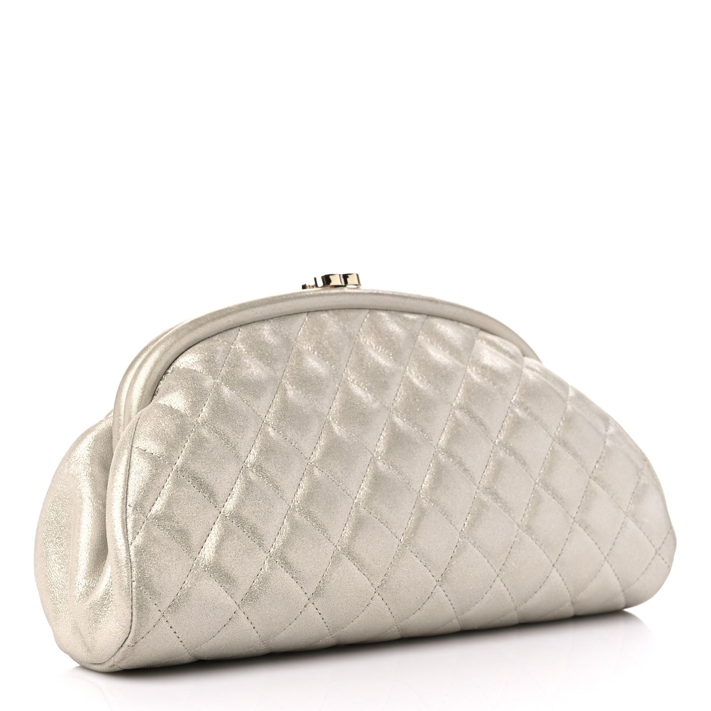 Metallic Calfskin Quilted Timeless Clutch Gold