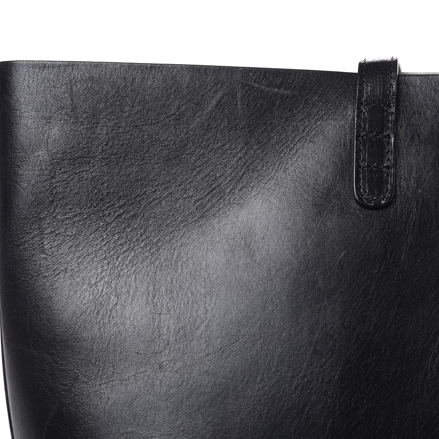 Mansur Gavriel Smooth Calfskin Large Shopping Tote Black Argento 12 of 22
