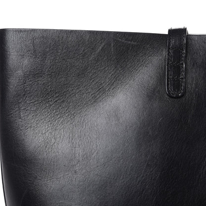 Mansur Gavriel Smooth Calfskin Large Shopping Tote Black Argento 12 of 22