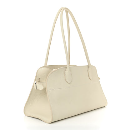 The Row Matte Grained Calfskin Margaux Shoulder 12 White 3 of 9