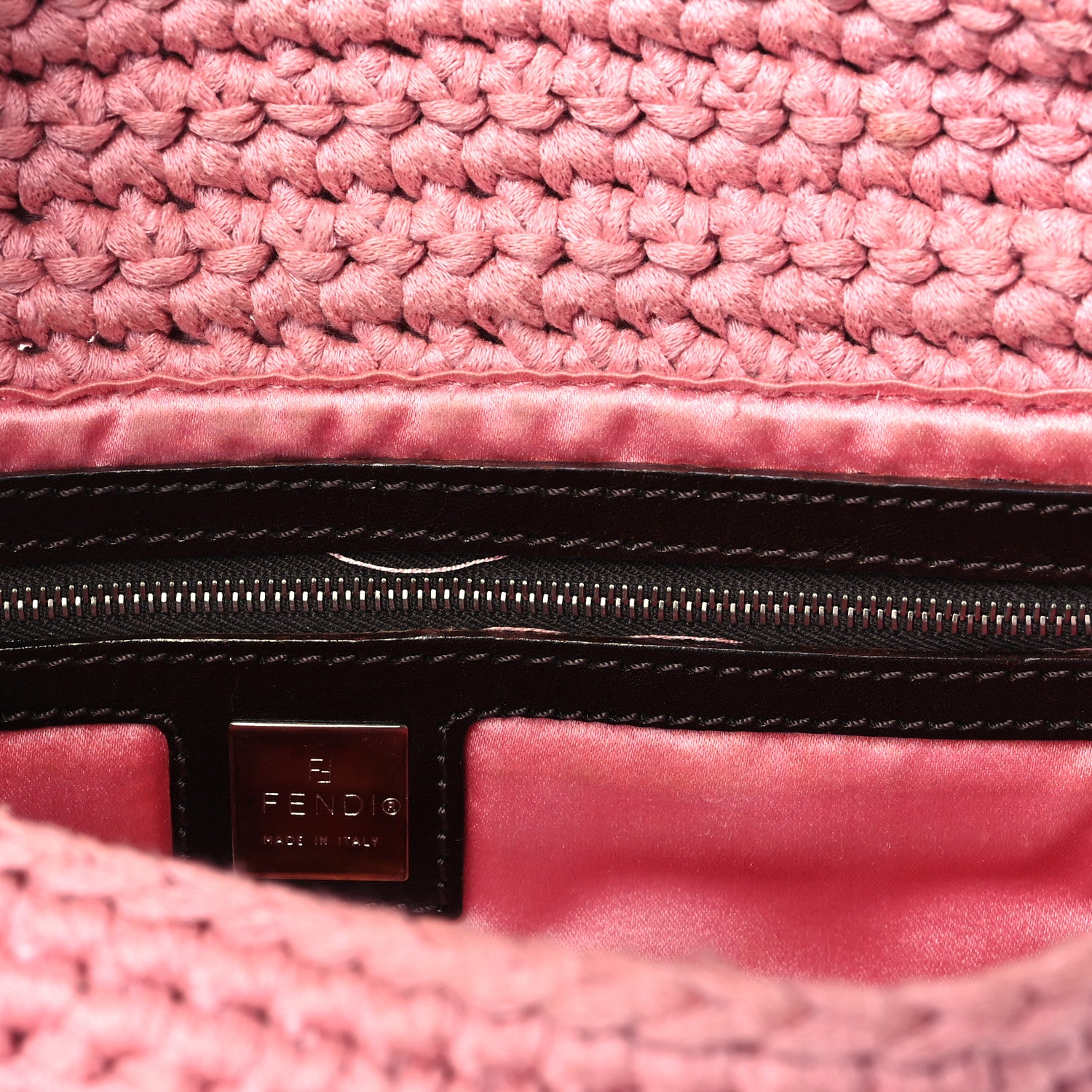 Fendi Woven Knit Baguette Pink 10 of 13