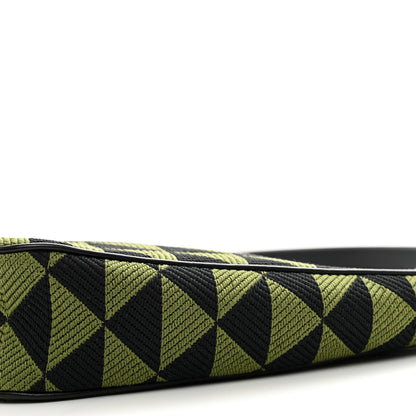 Prada Jacquard Triangolo Symbole Embroidered Mini Triangle Bag Black Edera 9 of 9