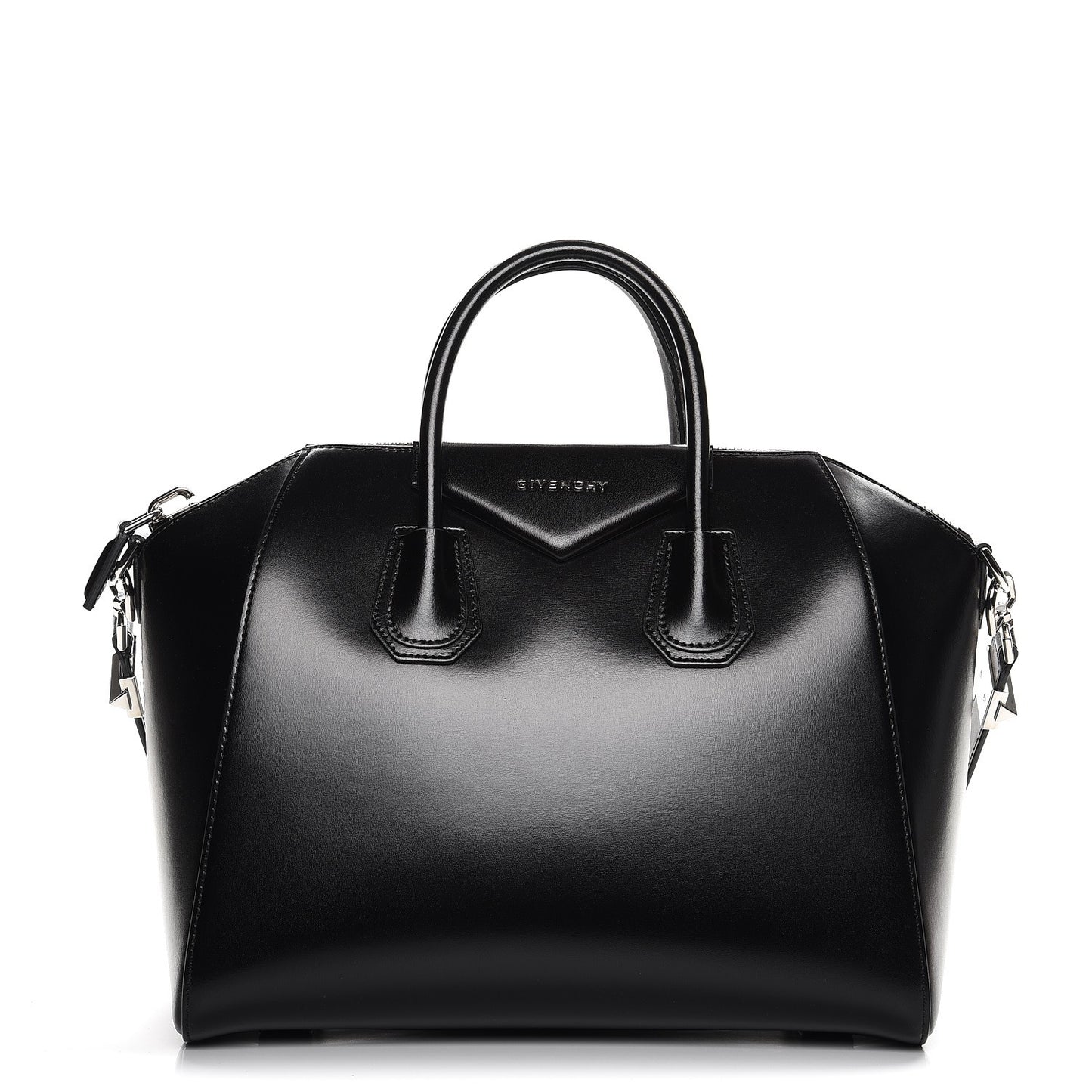Shiny Lord Calfskin Medium Antigona Black