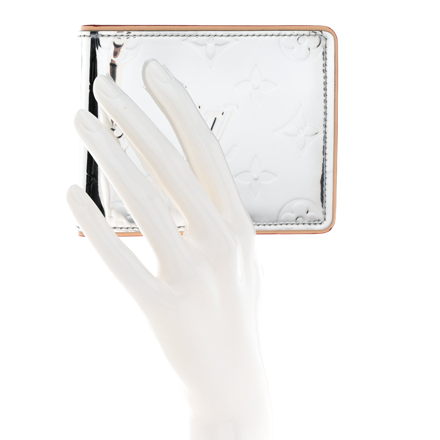Monogram Mirror Slender Wallet Silver