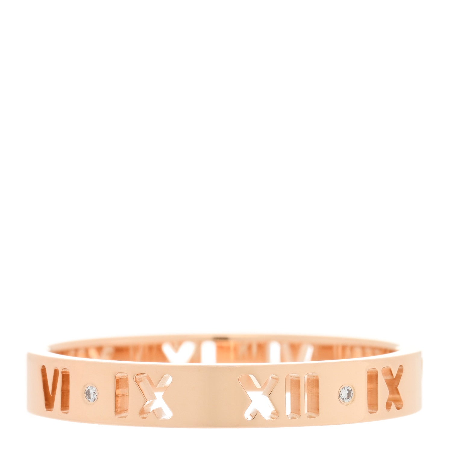Tiffany 18K Rose Gold Diamond Atlas Pierced Ring 63 10.25 1 of 4