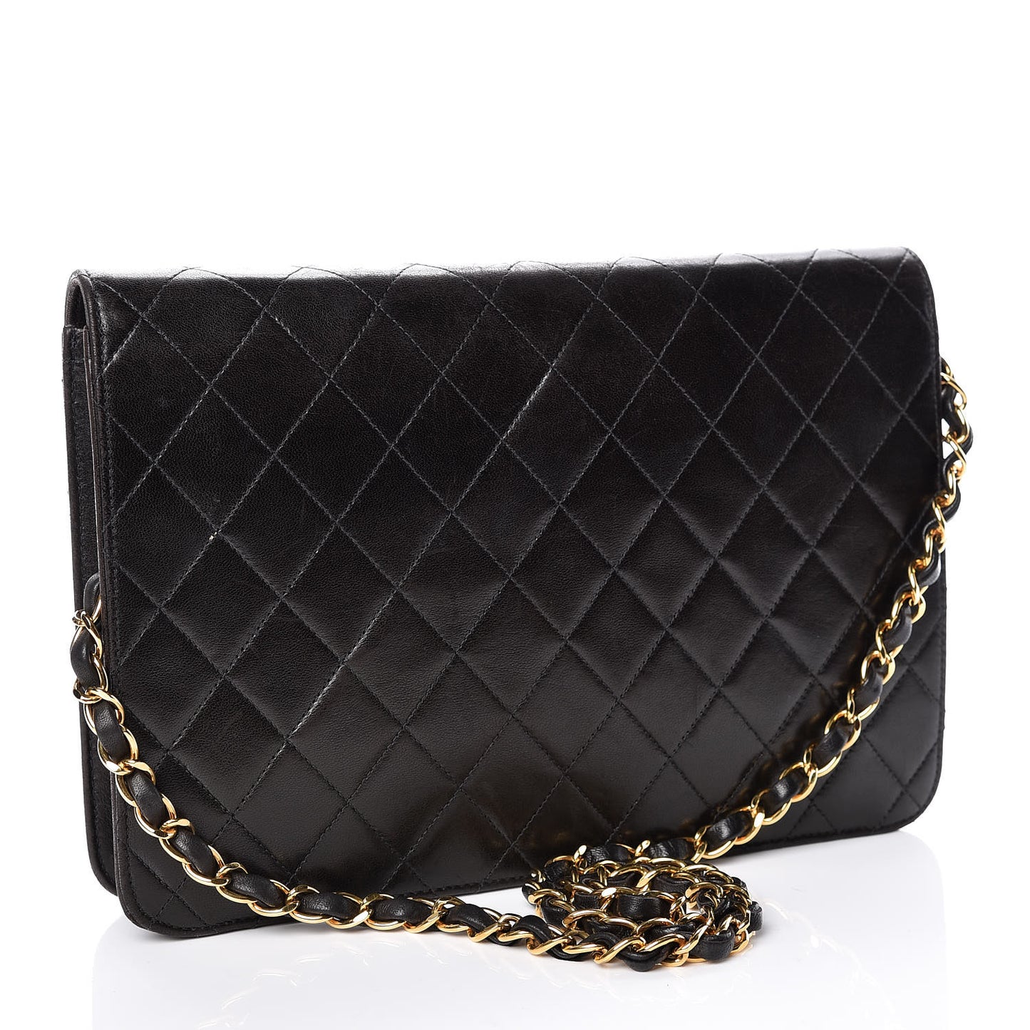 Lambskin Quilted Medium Single Flap Black