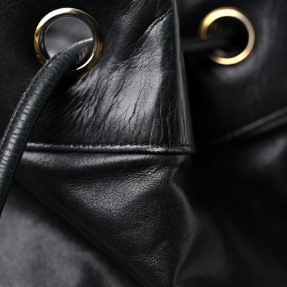 Chanel Lambskin Drawstring Sling Backpack Black 22 of 27