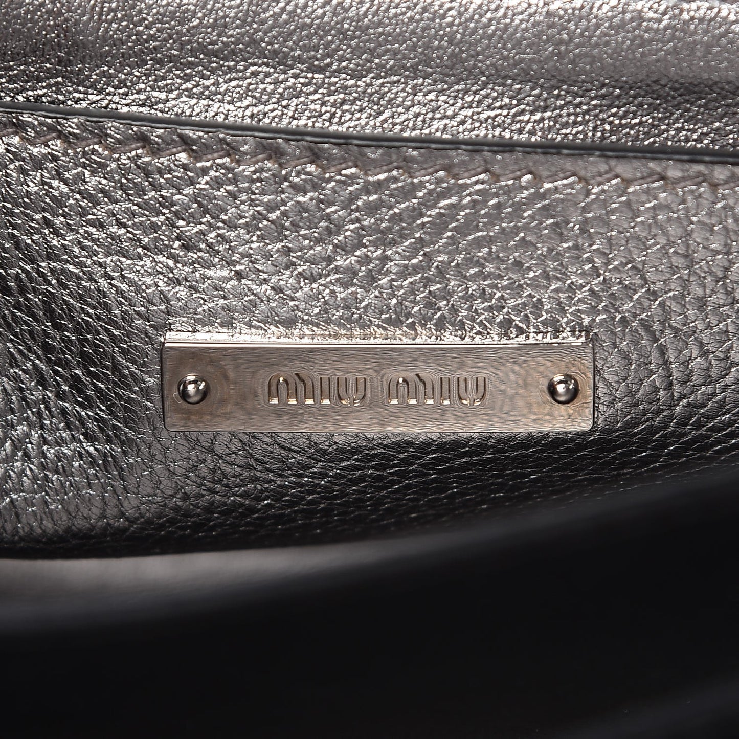 Goatskin Madras Top Handle Bag Silver