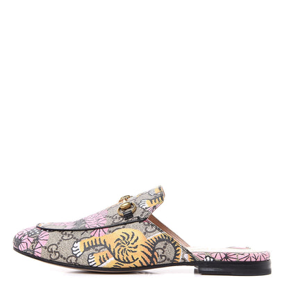 Gucci GG Supreme Monogram Bengal Womens Princetown Slippers 37 Beige Crop Pink 1 of 9