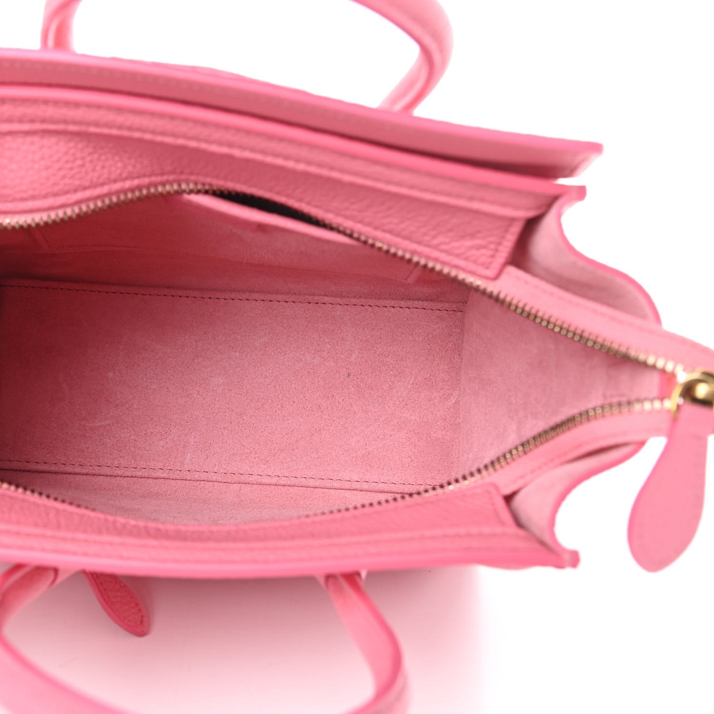 Drummed Calfskin Nano Luggage Flamingo