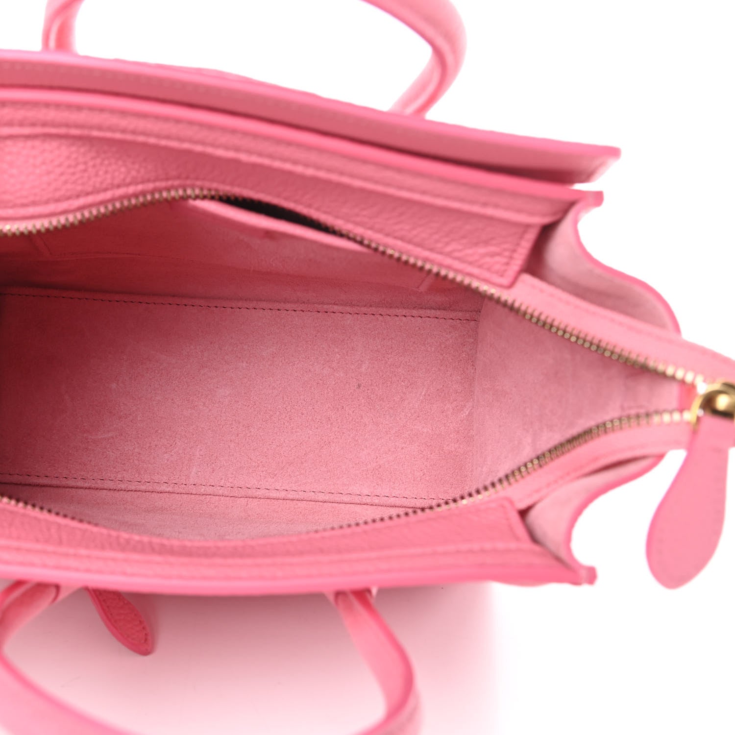Celine Drummed Calfskin Nano Luggage Flamingo 5 of 16