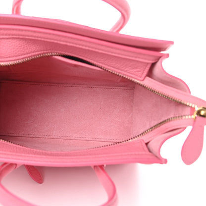 Celine Drummed Calfskin Nano Luggage Flamingo 5 of 16