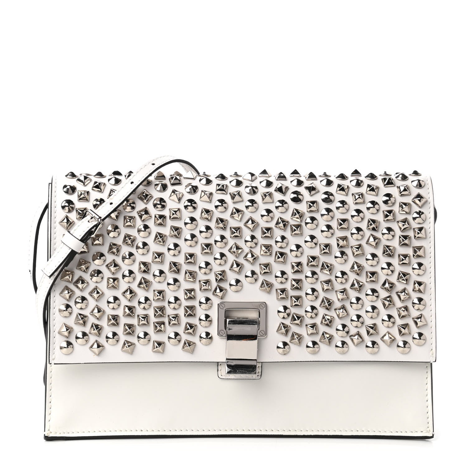 Proenza Schouler Calfskin Lambskin Studded Small Lunch Bag White 1 of 12