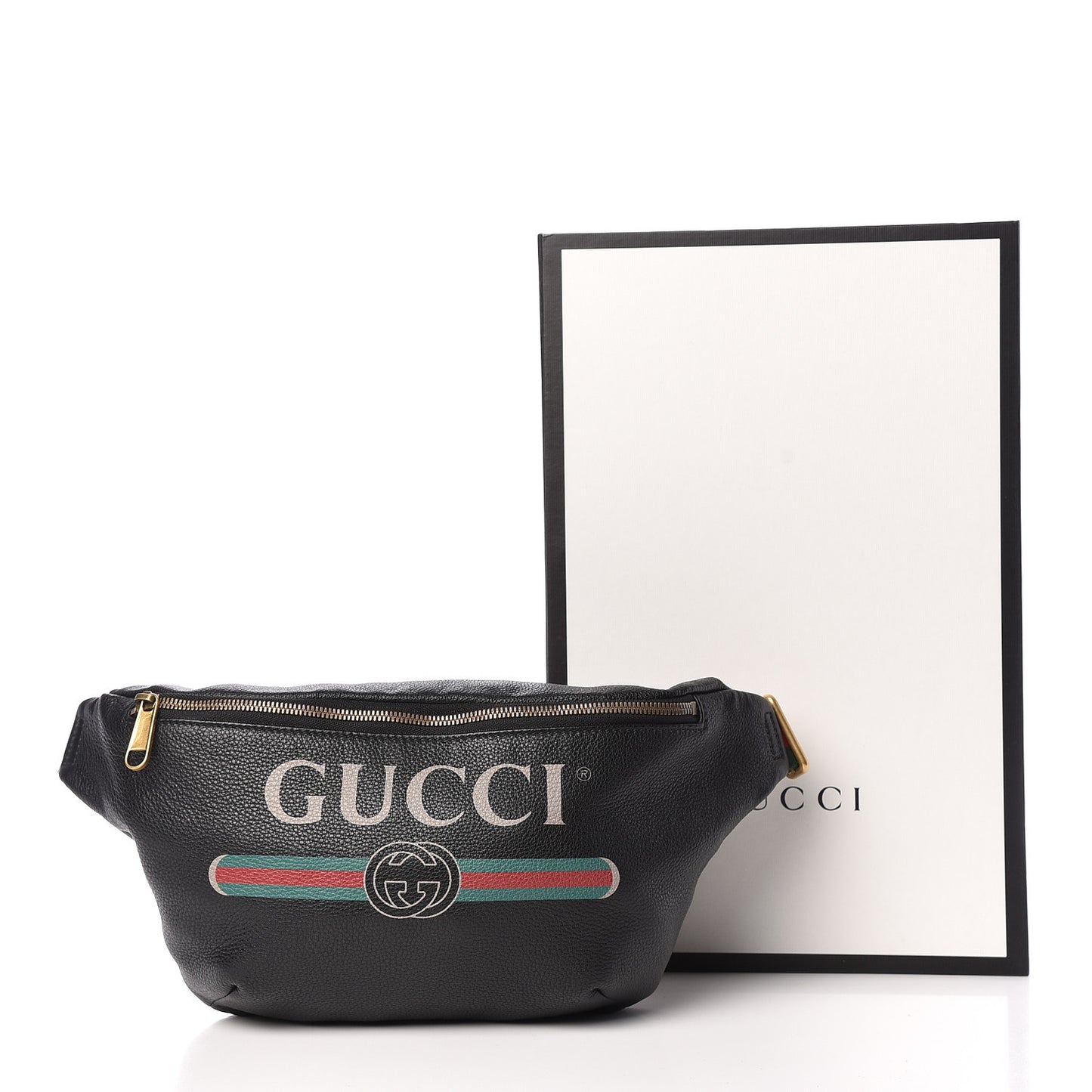 Grained Calfskin Logo Belt Bag Black