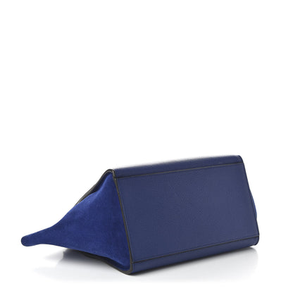 Celine Drummed Calfskin Suede Small Trapeze Indigo 4 of 11