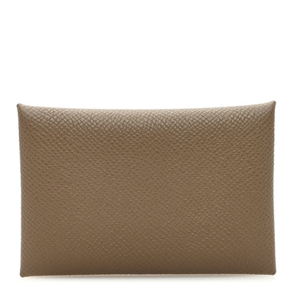 Hermes Epsom Calvi Card Case Etoupe 1 of 8