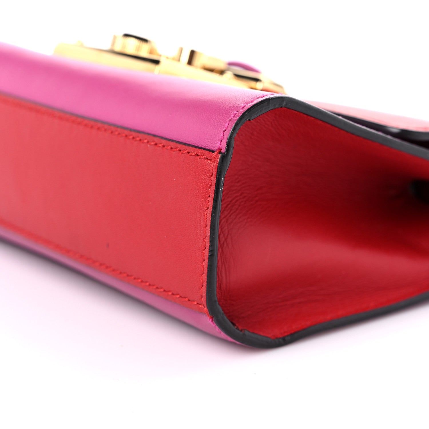 Gucci Calfskin Small Padlock Shoulder Bag New Rosette Hibiscus Red 9 of 12