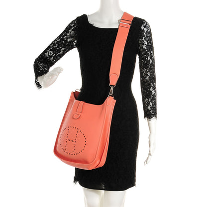 Hermes Taurillon Clemence Evelyne III GM Crevette 2 of 11