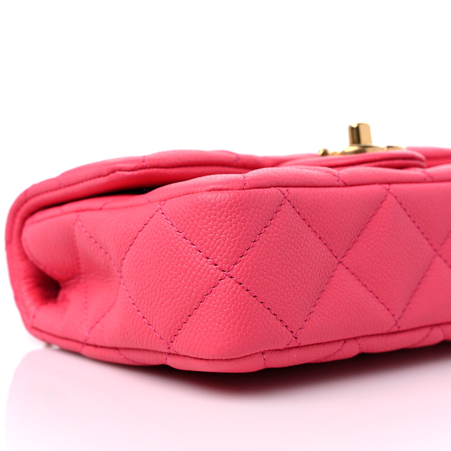 Chanel Caviar Quilted Sweetheart Mini Rectangular Flap Dark Pink 8 of 10