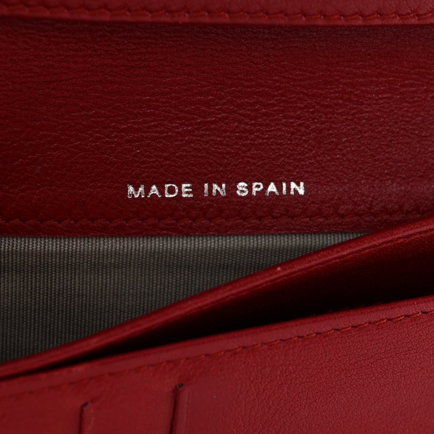 Patent Quilted Brilliant Zipped Pocket Wallet Dark Red
