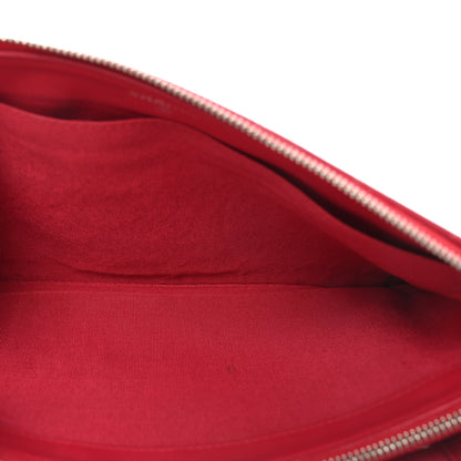 Chanel Lambskin Quilted Large Zipped Clutch Dark Pink 5 of 8