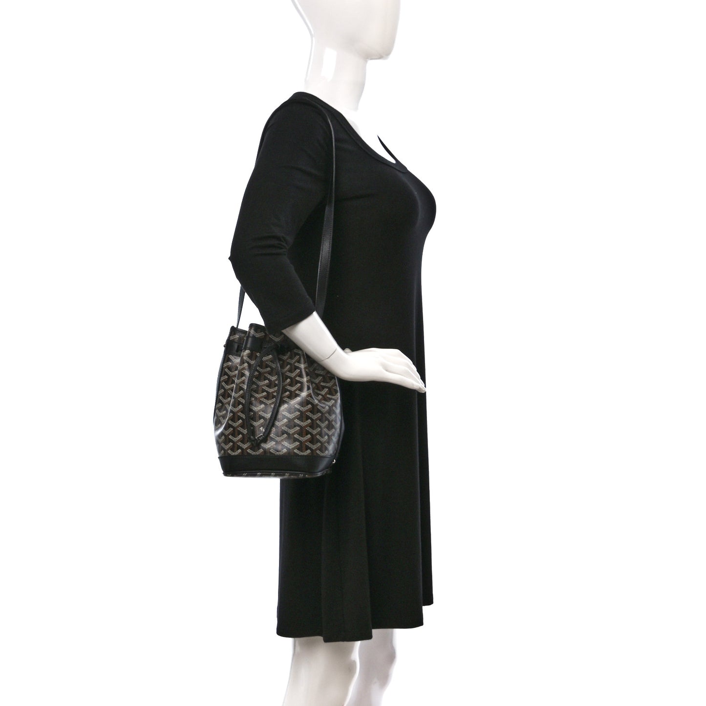 Goyardine Petit Flot Bucket Bag PM Black
