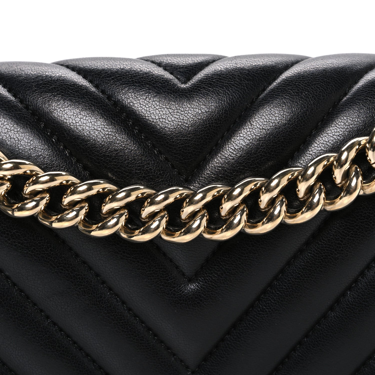 Chanel Calfskin Chevron Quilted Medium Boy Flap Black 8 of 11