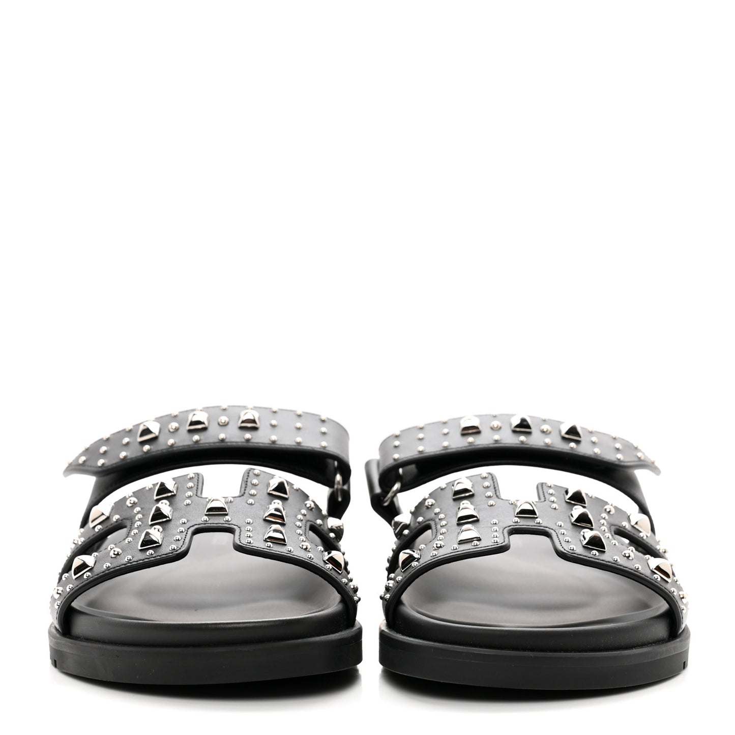 Calfskin Studded Womens Chypre Sandals 37 Black